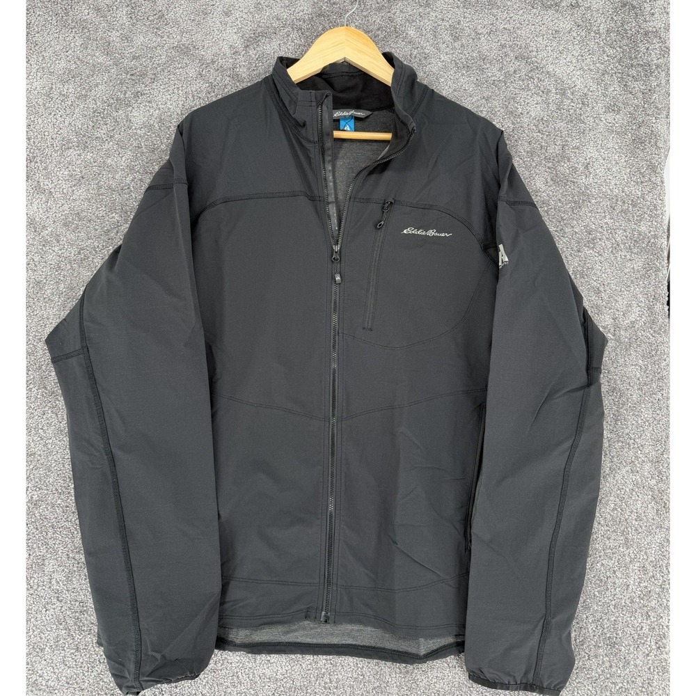 Eddie Bauer First Ascent Men's Full Zip Softshell Performance Jacket - Black